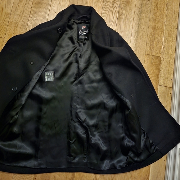 Gloverall Classic Black Wool Peacoat Size 4 Small - Picture 8 of 8